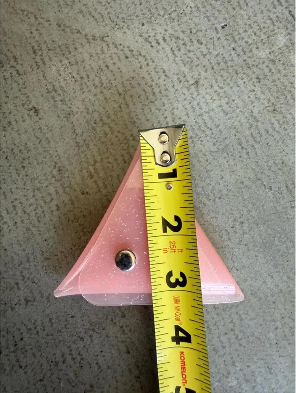 Pink Glitter Triangle Coin Pouch / Mini Snap Storage Case